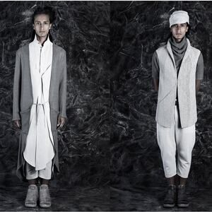 Inaisce Linen Vest Unisex Size 3 Top Gray Lined Longline Japan New York RARE